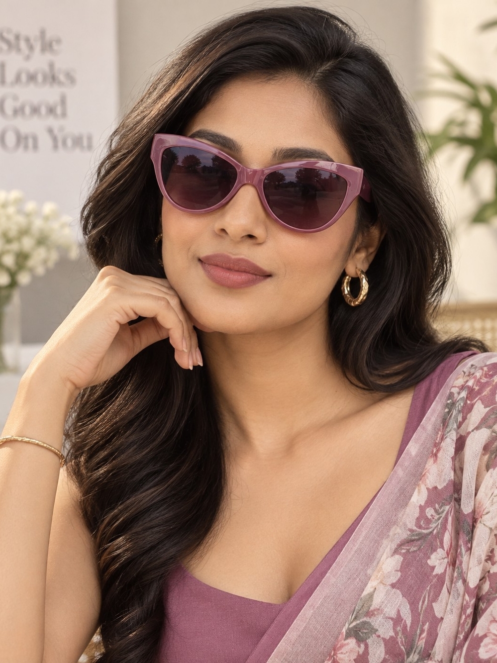 Oscar de La Renta Burgundy Sunglasses Like New